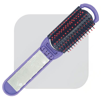 HAIR BRUSH WITH MIRROR